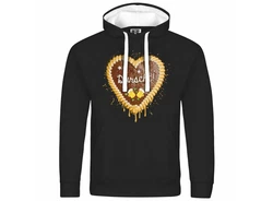 deinshirt Kapuzenpullover Herren Lebkuchenherz Durscht Mit Print Motiv Gold/Schwarz/Creme