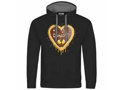 deinshirt Kapuzenpullover Herren Lebkuchenherz Durscht Mit Print Motiv Gold/Schwarz