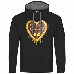 deinshirt Kapuzenpullover Herren Lebkuchenherz Durscht Mit Print Motiv Gold/Schwarz