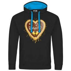 deinshirt Kapuzenpullover Herren Lebkuchenherz Durscht Mit Print Motiv Gold/Schwarz/Creme