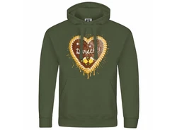 deinshirt Kapuzenpullover Herren Lebkuchenherz Durscht Mit Print Motiv Grün/Dunkelgrün/Gold