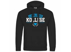 deinshirt Kapuzenpullover Herren Lieblingskollege Blau/Braun/Rot