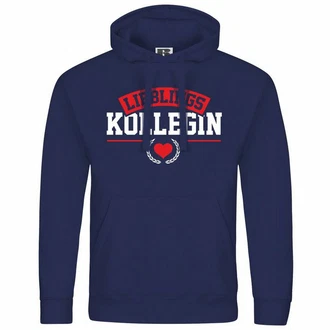 deinshirt Kapuzenpullover Lieblingskollegin Mit Print Motiv Blau/Dunkelblau deinshirt Kapuzenpullover Lieblingskollegin Mit Print Motiv Blau/Dunkelblau