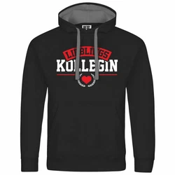 deinshirt Kapuzenpullover Lieblingskollegin Mit Print Motiv Schwarz/Dunkelrot/Rot