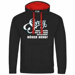 deinshirt Kapuzenpullover Herren Sorry mein Kostüm hat der Hund gefressen Dunkelrot/Rot/Beige/Grün/Schwarz