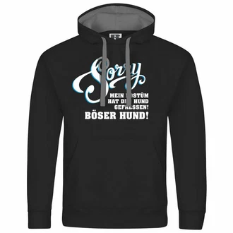 deinshirt Kapuzenpullover Herren Sorry mein Kostüm hat der Hund gefressen Schwarz/Grün/Beige/Hellblau