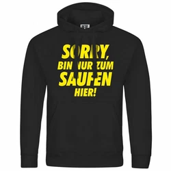 deinshirt Kapuzenpullover Herren Sorry bin nur zum saufen hier Schwarz/Lila/Gelb/Dunkelblau