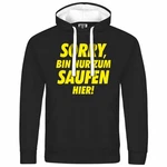 deinshirt Kapuzenpullover Herren Sorry bin nur zum saufen hier Schwarz/Dunkelblau/Lila/Gelb/Gold