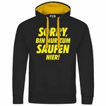 deinshirt Kapuzenpullover Herren Sorry bin nur zum saufen hier Schwarz/Gelb/Braun/Dunkelblau deinshirt Kapuzenpullover Herren Sorry bin nur zum saufen hier Schwarz/Gelb/Braun/Dunkelblau