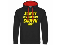 deinshirt Kapuzenpullover Herren Sorry bin nur zum saufen hier Gelb/Lila/Schwarz/Braun/Grau