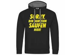 deinshirt Kapuzenpullover Herren Sorry bin nur zum saufen hier Lila/Schwarz/Gelb/Dunkelblau