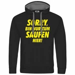 deinshirt Kapuzenpullover Herren Sorry bin nur zum saufen hier Lila/Schwarz/Gelb/Dunkelblau deinshirt Kapuzenpullover Herren Sorry bin nur zum saufen hier Lila/Schwarz/Gelb/Dunkelblau