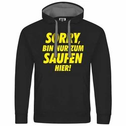 deinshirt Kapuzenpullover Herren Sorry bin nur zum saufen hier Lila/Schwarz/Gelb/Dunkelblau