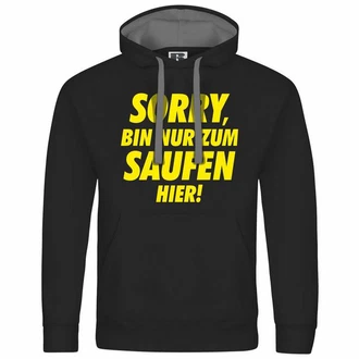 deinshirt Kapuzenpullover Herren Sorry bin nur zum saufen hier Lila/Schwarz/Gelb/Dunkelblau