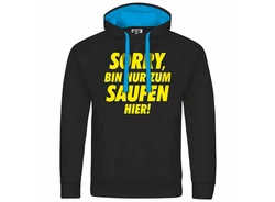 deinshirt Kapuzenpullover Herren Sorry bin nur zum saufen hier Lila/Schwarz/Gelb/Braun/Dunkelblau