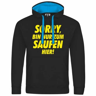 deinshirt Kapuzenpullover Herren Sorry bin nur zum saufen hier Lila/Schwarz/Gelb/Braun/Dunkelblau