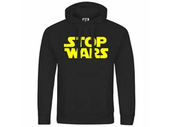 deinshirt Kapuzenpullover Stop Wars Mit Print Motiv Gelb/Grün