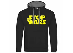 deinshirt Kapuzenpullover Stop Wars Mit Print Motiv Gelb/Grün