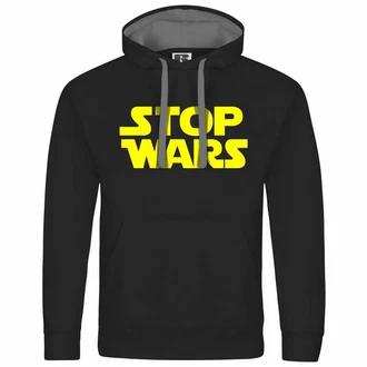 deinshirt Kapuzenpullover Stop Wars Mit Print Motiv Gelb/Grün