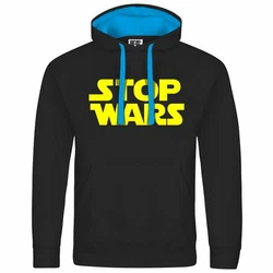 deinshirt Kapuzenpullover Stop Wars Mit Print Motiv Blau/Gelb/Grün/Hellblau/Rot