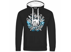 deinshirt Kapuzenpullover Herren Tattoos i like that shit Schwarz/Weiß/Hellblau/Creme