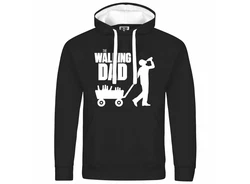 deinshirt Kapuzenpullover The Walking Dad Schwarz/Weiß/Grau/Rot