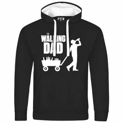 deinshirt Kapuzenpullover The Walking Dad Schwarz/Weiß/Grau/Rot