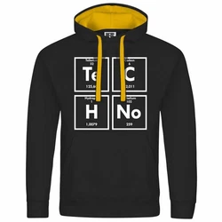 deinshirt Kapuzenpullover Herren Techno Mit Print Motiv Gelb/Braun