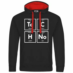 deinshirt Kapuzenpullover Herren Techno Mit Print Motiv Schwarz/Gelb/Rot