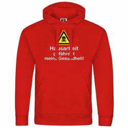 deinshirt Kapuzenpullover Hausarbeit gefhrdet meine Gesundheit Mit Print Motiv Rot/Dunkelrot