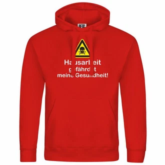 deinshirt Kapuzenpullover Hausarbeit gefhrdet meine Gesundheit Mit Print Motiv Rot/Dunkelrot