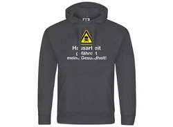 deinshirt Kapuzenpullover Hausarbeit gefhrdet meine Gesundheit Mit Print Motiv Dunkelgrau/Grau