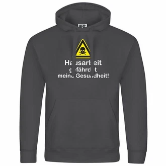 deinshirt Kapuzenpullover Hausarbeit gefhrdet meine Gesundheit Mit Print Motiv Dunkelgrau/Grau