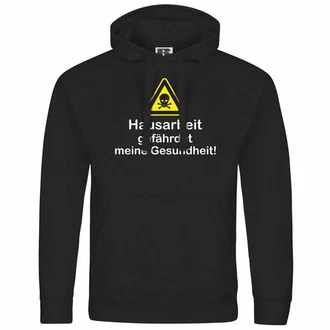 deinshirt Kapuzenpullover Hausarbeit gefhrdet meine Gesundheit Mit Print Motiv Schwarz/Grau/Braun/Gelb