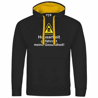 deinshirt Kapuzenpullover Hausarbeit gefhrdet meine Gesundheit Mit Print Motiv Braun/Schwarz/Gelb