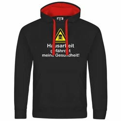 deinshirt Kapuzenpullover Hausarbeit gefhrdet meine Gesundheit Mit Print Motiv Schwarz/Braun/Rot/Grau
