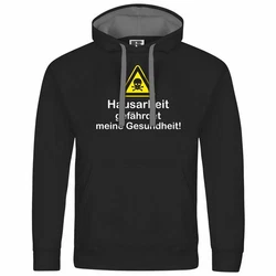 deinshirt Kapuzenpullover Hausarbeit gefhrdet meine Gesundheit Mit Print Motiv Schwarz/Grau/Braun/Dunkelgrau