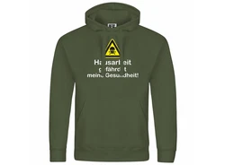 deinshirt Kapuzenpullover Hausarbeit gefhrdet meine Gesundheit Mit Print Motiv Dunkelgrün/Grün/Neonfarben