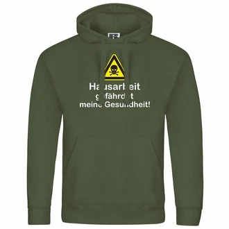 deinshirt Kapuzenpullover Hausarbeit gefhrdet meine Gesundheit Mit Print Motiv Dunkelgrün/Grün/Neonfarben