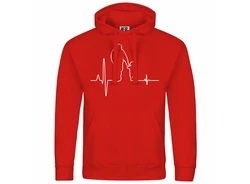 deinshirt Kapuzenpullover Herzschlag Vater und Sohn Mit Print Motiv Rot