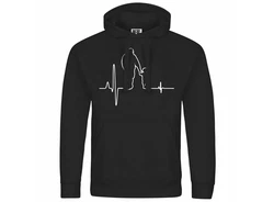 deinshirt Kapuzenpullover Herzschlag Vater und Sohn Mit Print Motiv Schwarz/Dunkelblau