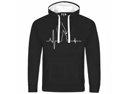 deinshirt Kapuzenpullover Herzschlag Vater und Sohn Mit Print Motiv Schwarz/Dunkelblau