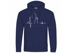 deinshirt Kapuzenpullover Herzschlag Vater und Sohn Mit Print Motiv Dunkelblau/Hellblau/Blau