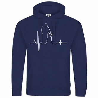 deinshirt Kapuzenpullover Herzschlag Vater und Sohn Mit Print Motiv Dunkelblau/Hellblau/Blau
