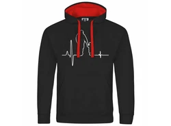 deinshirt Kapuzenpullover Herzschlag Vater und Sohn Mit Print Motiv Rot/Schwarz