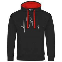 deinshirt Kapuzenpullover Herzschlag Vater und Sohn Mit Print Motiv Rot/Schwarz