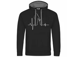 deinshirt Kapuzenpullover Herzschlag Vater und Sohn Mit Print Motiv Schwarz/Dunkelblau