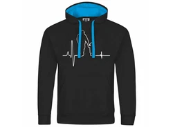 deinshirt Kapuzenpullover Herzschlag Vater und Sohn Mit Print Motiv Blau/Schwarz/Türkis/Hellblau/Dunkelblau