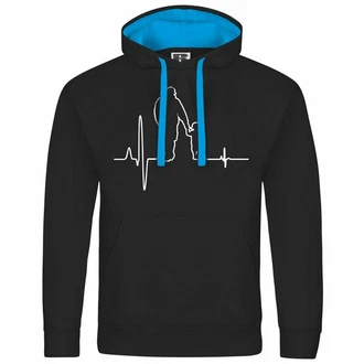 deinshirt Kapuzenpullover Herzschlag Vater und Sohn Mit Print Motiv Blau/Schwarz/Türkis/Hellblau/Dunkelblau