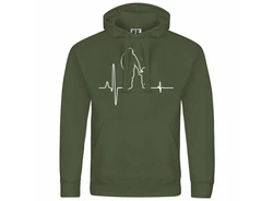 deinshirt Kapuzenpullover Herzschlag Vater und Sohn Mit Print Motiv Dunkelgrün